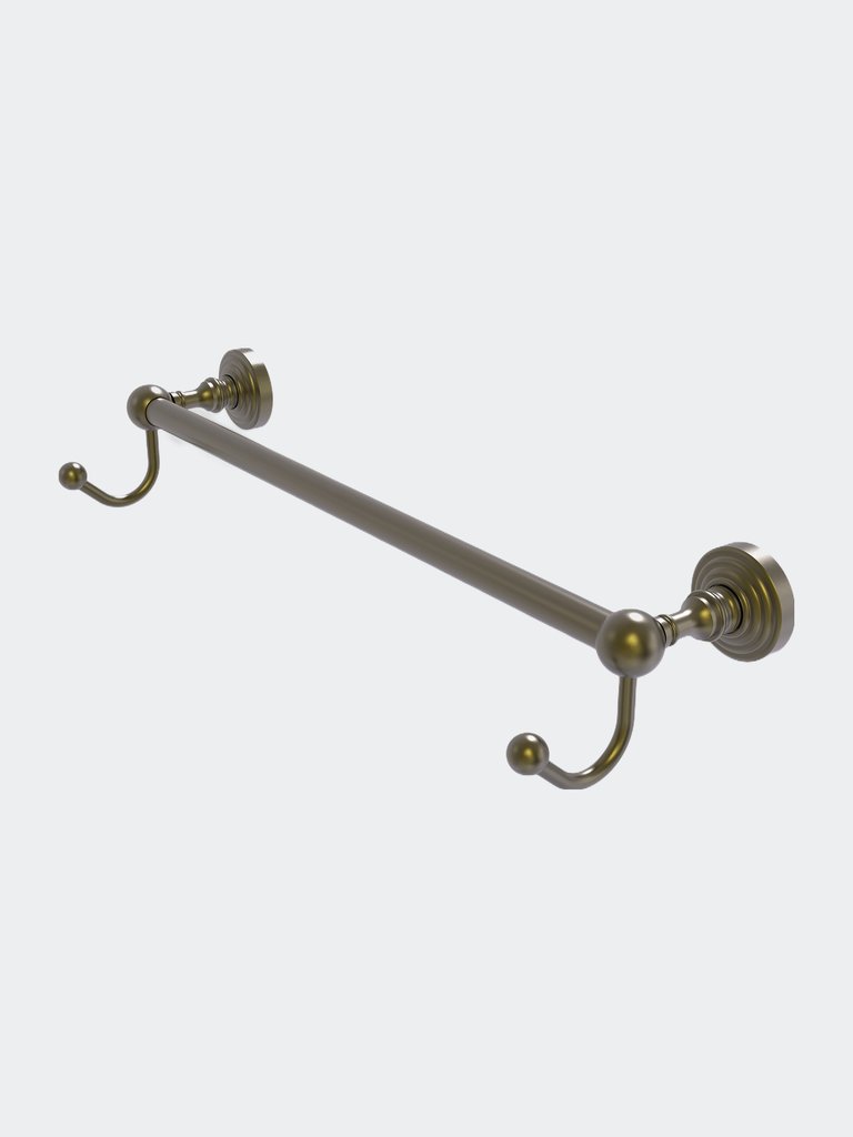 Waverly Place Collection 18" Towel Bar With Integrated Hooks - Antique Brass