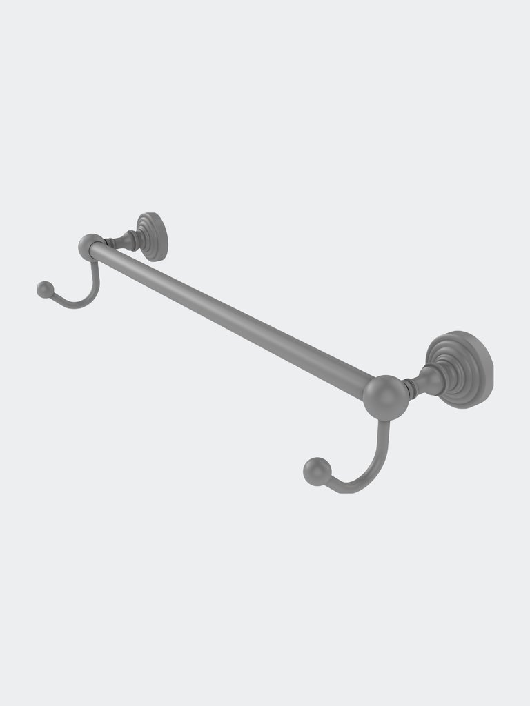 Waverly Place Collection 18" Towel Bar With Integrated Hooks - Matte Gray