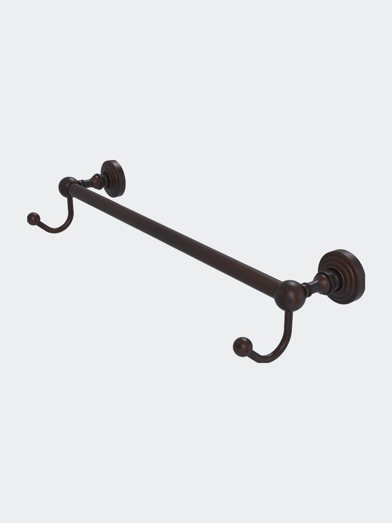 Waverly Place Collection 36" Towel Bar With Integrated Hooks - Venetian Bronze