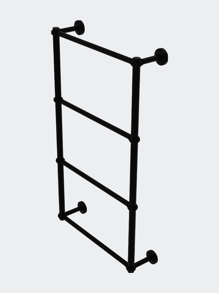 Waverly Place Collection 4 Tier 24" Ladder Towel Bar with Twisted Detail - Matte Black