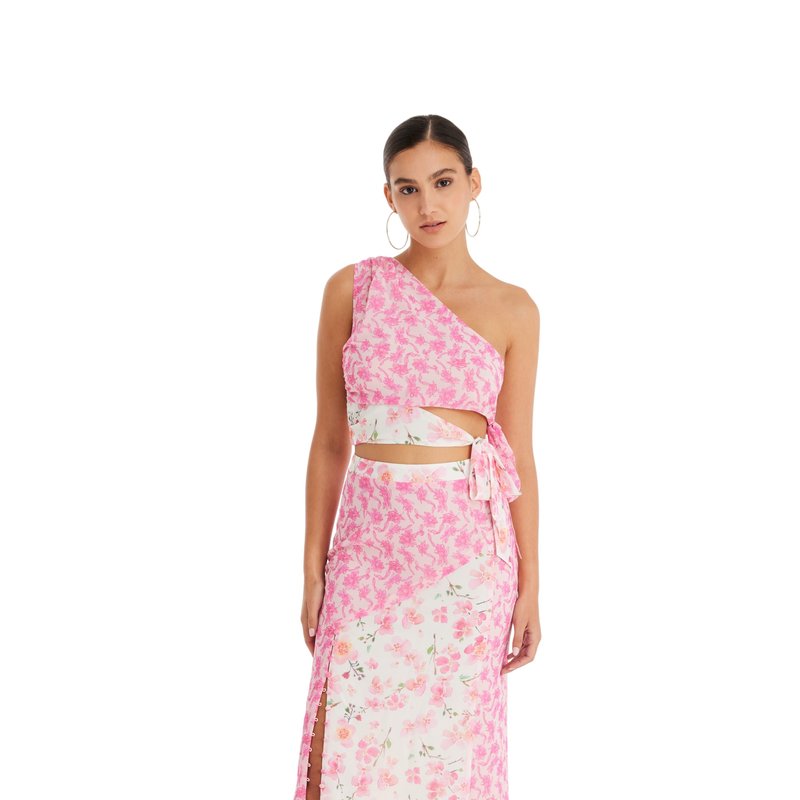 Allison Ny Reese Midi Skirt In Pink