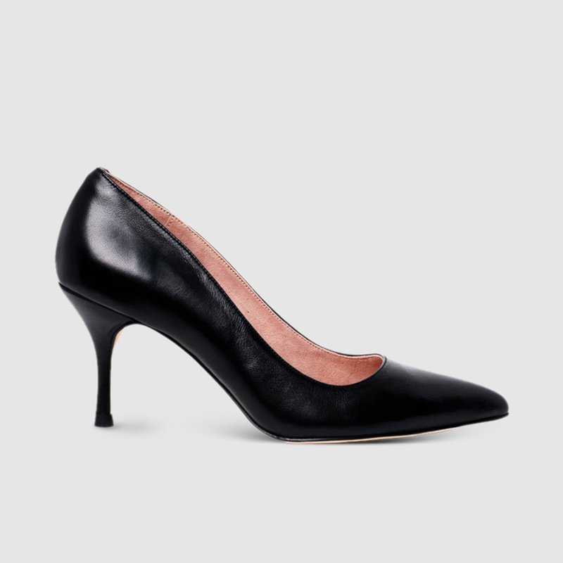 Ally Shoes Black Leather Pump