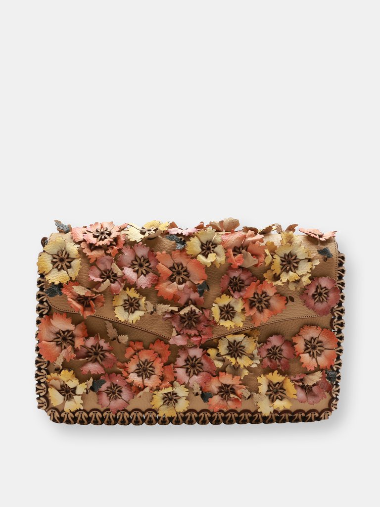 Almala Women's Flower Leather Clutch - Multicolor