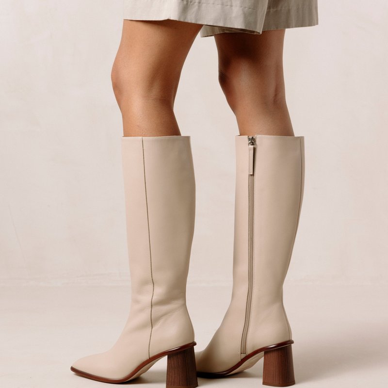 Alohas East Stone Beige Leather Boots In Brown