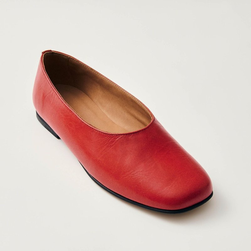 Shop Alohas Edie Leather Ballet Flats In Red