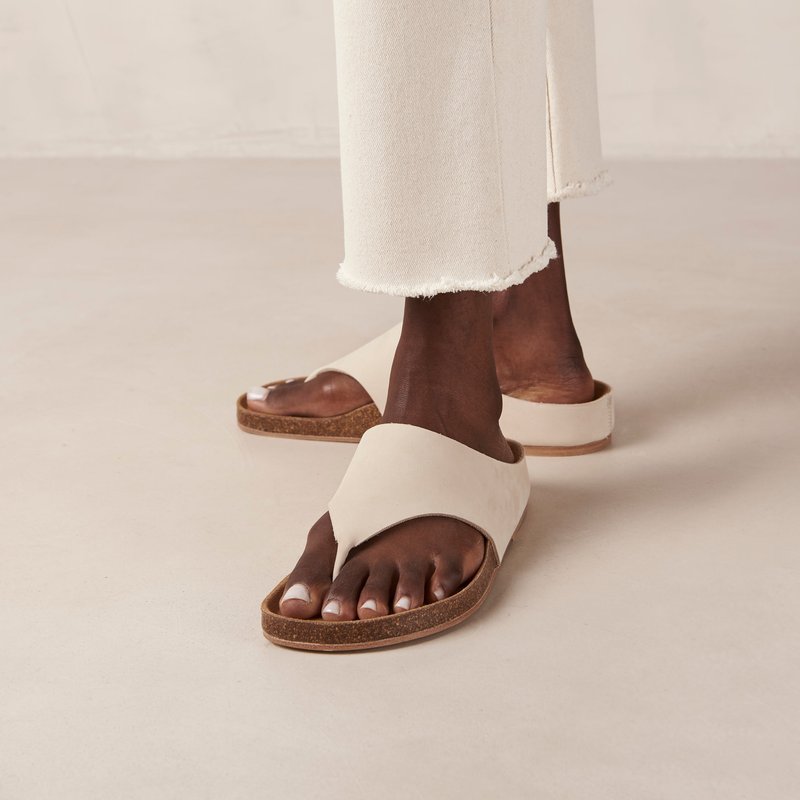 Shop Alohas Ivy Cream Leather Sandals In White