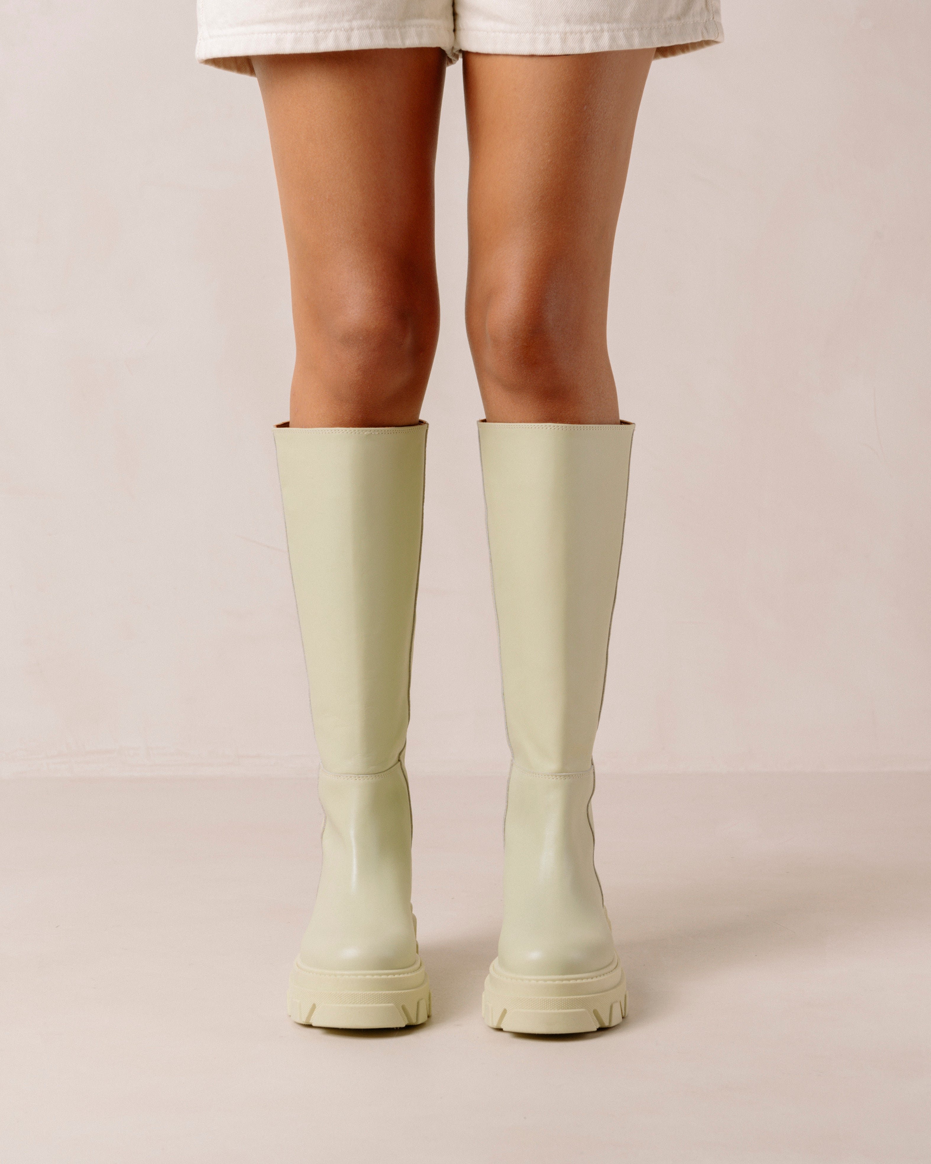 White rubber boots