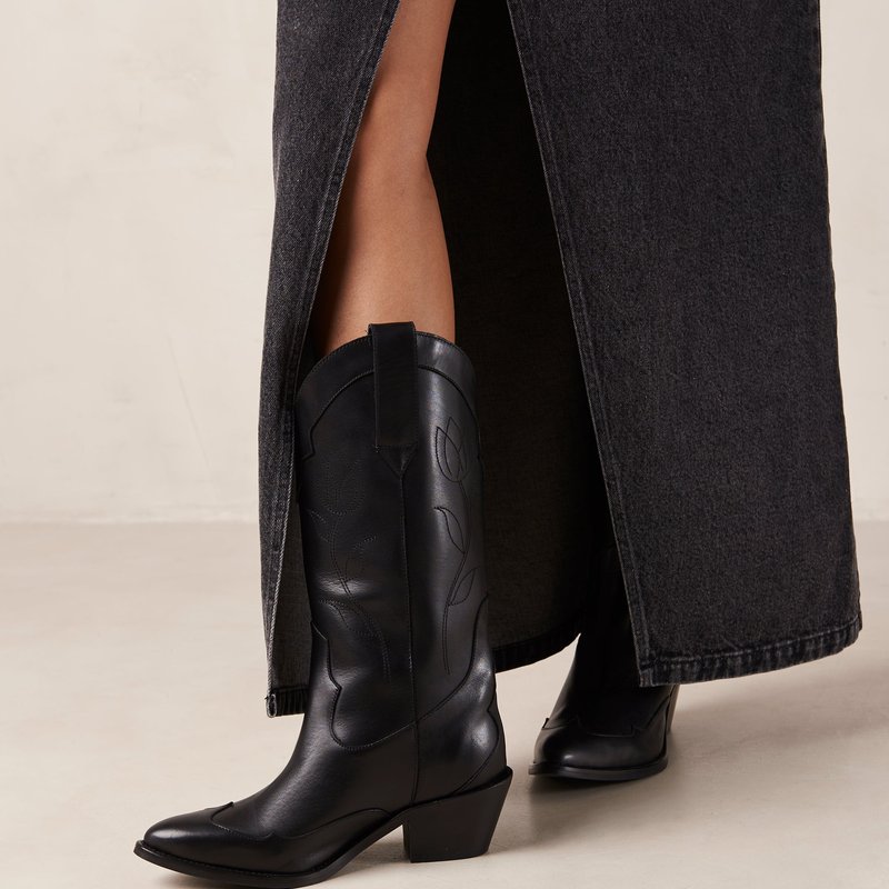 Alohas Liberty Leather Boots In Black