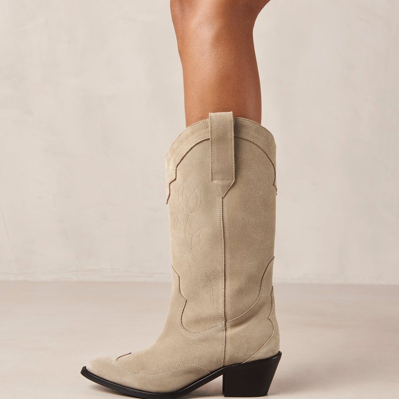 Alohas Liberty Suede Beige Leather Boots In Brown