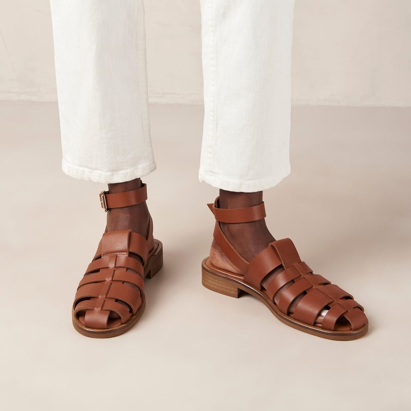 Alohas Perry Leather Sandals In Brown