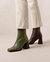 South Bicolor Boots - Olive Coffee Brown