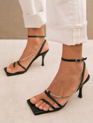 Straps Chain Leather Sandals