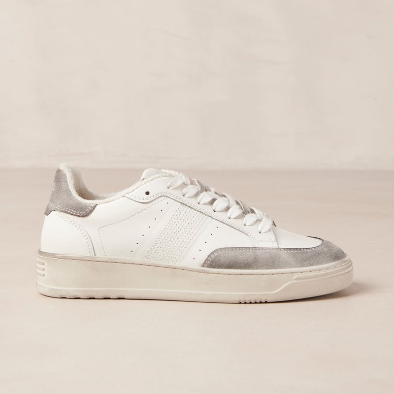 Shop Alohas Tb.490 Rife Shimmer Silver Cream Leather Sneakers In Grey