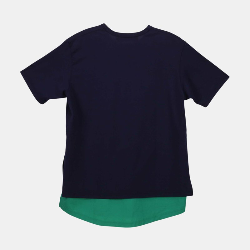 Shop Aloye Men's Black / Yellow Shirt Fabrics Short Sleeve Layered T-shirt Graphic In Blue