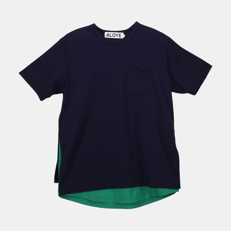 Aloye Men's Black / Yellow Shirt Fabrics Short Sleeve Layered T-shirt Graphic In Blue