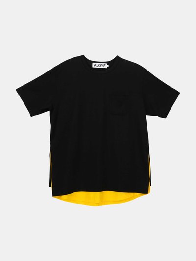 Aloye Aloye Men's Black / Yellow Shirt Fabrics Short Sleeve Layered T-Shirt Graphic product