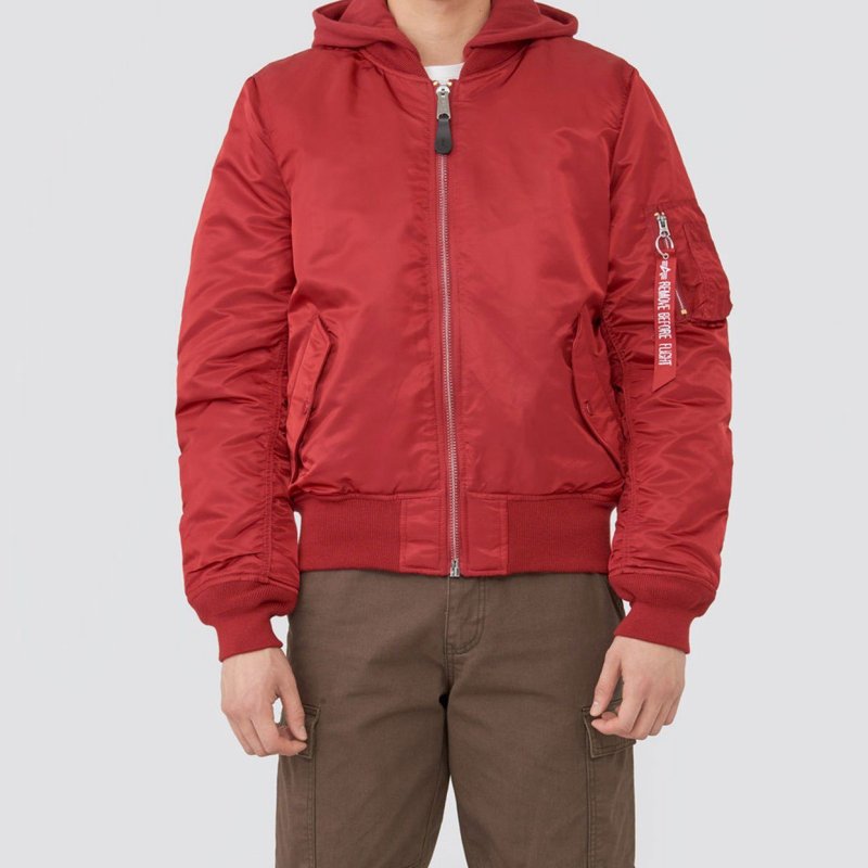 Alpha Industries Ma-1 Natus Flight Jacket In Red
