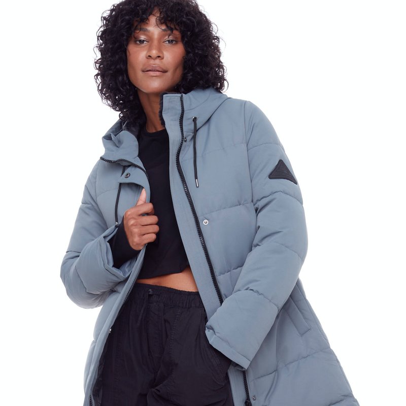 Alpine North Aulavik | Women's Vegan Down (recycled) Mid-length Hooded Parka Coat, Slate In Blue