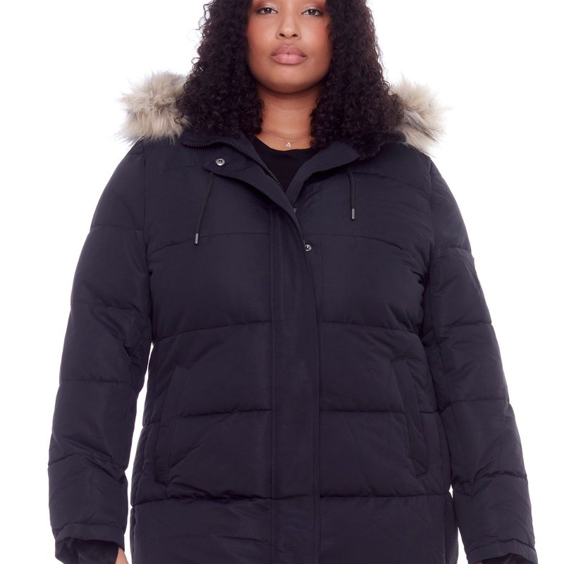 Alpine North Aulavik Plus | Women's Vegan Down (recycled) Mid-length Hooded Parka Coat, Black (plus Size)