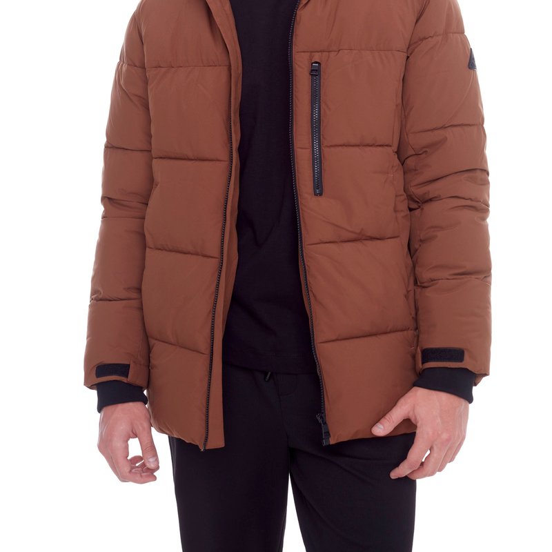 Shop Alpine North Banff | Men's Vegan Down (recycled) Mid-weight Quilted Puffer Jacket, Maple In Orange