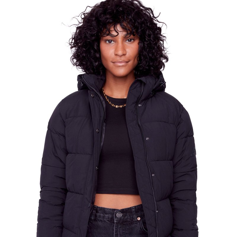 Alpine North Forillon | Women's Vegan Down (recycled) Short Quilted Puffer Jacket, Black