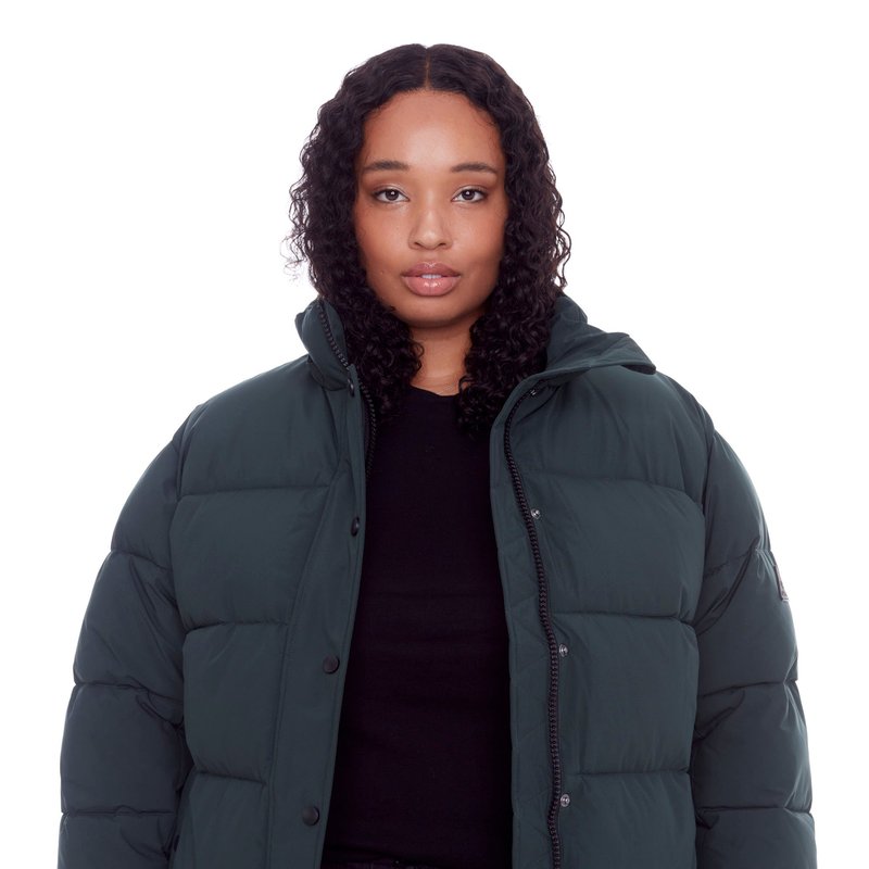 Alpine North Forillon Plus | Women's Vegan Down (recycled) Short Quilted Puffer Jacket, Deep Green (plus Size)