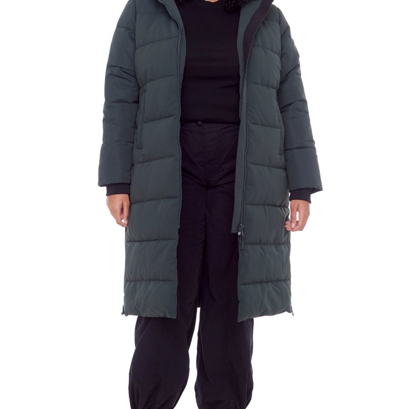 Alpine North Kluand Plus Women's Vegan Down (recycled) Ultra Long Length Parka, Forest Green (plus Size)