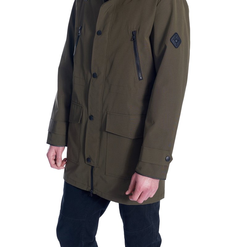 Shop Alpine North Men's Drawstring Raincoat, Army In Green