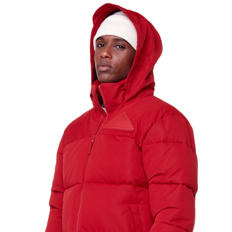 Alpine North Men's Vegan Down (recycled) Retro Short Jacket, Deep Red