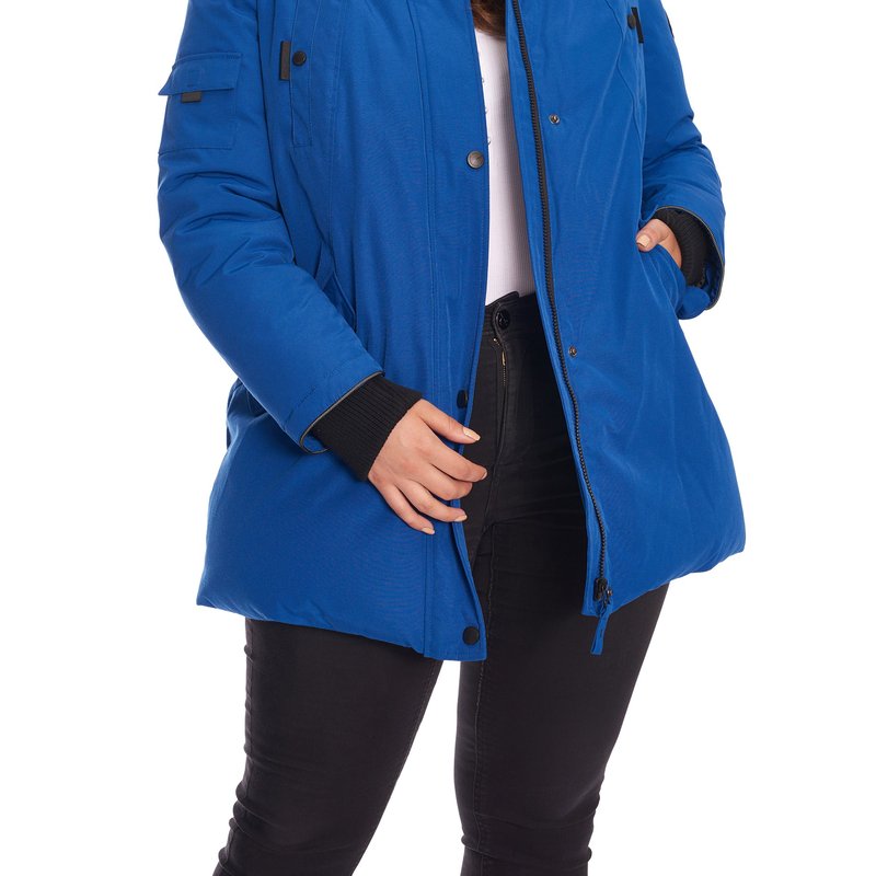 Alpine North Women's Vegan Down Recycled Parka, Plus Size In Blue