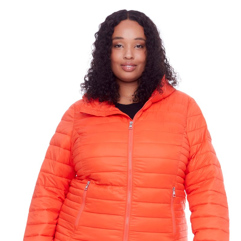 Shop Alpine North Yoho Plus | Women's Vegan Down (recycled) Lightweight Packable Puffer, Tangerine (plus Size) In Orange