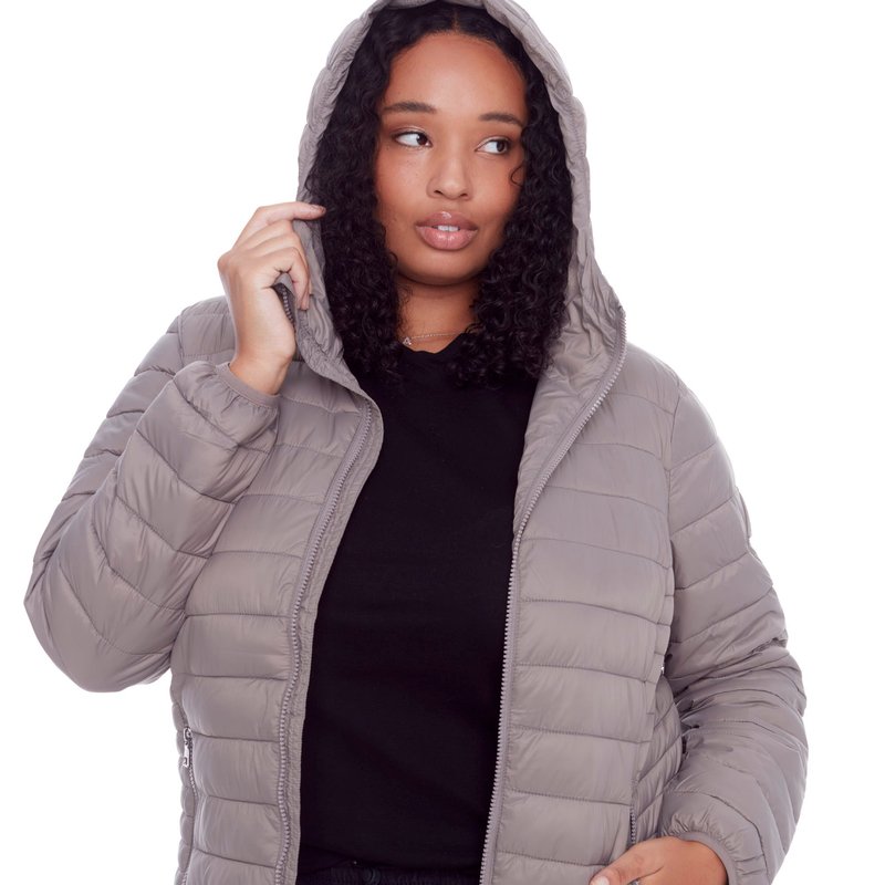 Shop Alpine North Yoho Plus | Women's Vegan Down (recycled) Lightweight Packable Puffer, Taupe (plus Size) In White
