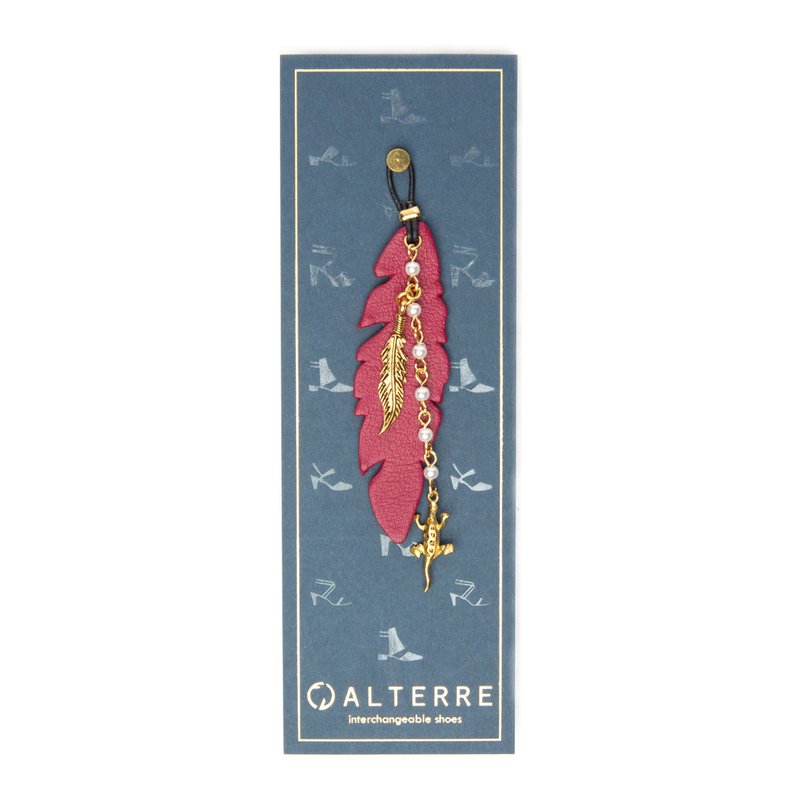 Alterre Malbec Feather Shoe Charm In Red