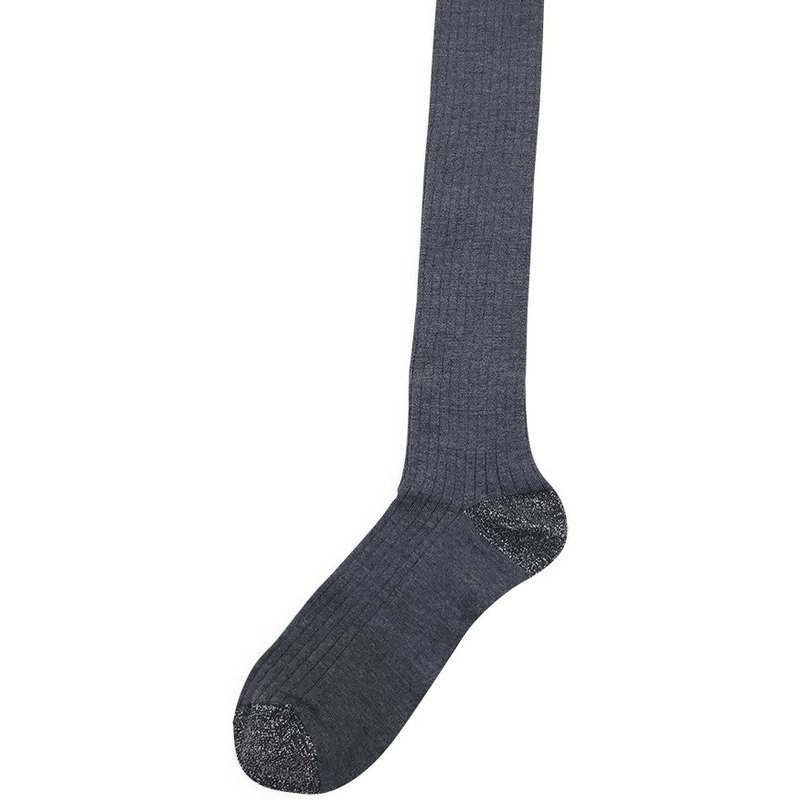 Alto Milano Charcoal Donna Long Socks In Gray