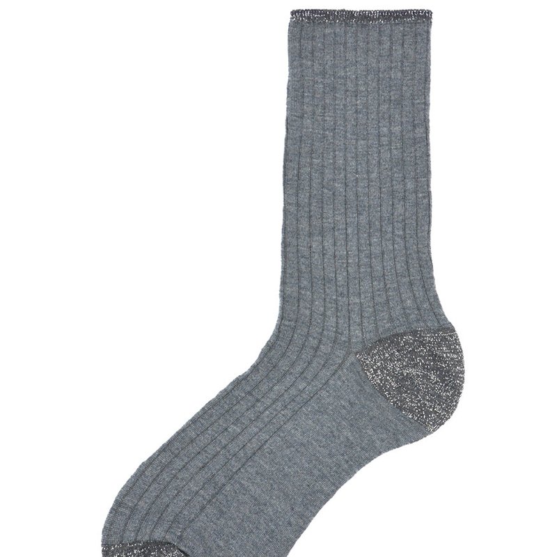 Alto Milano Charcoal Donna Short Socks In Gray