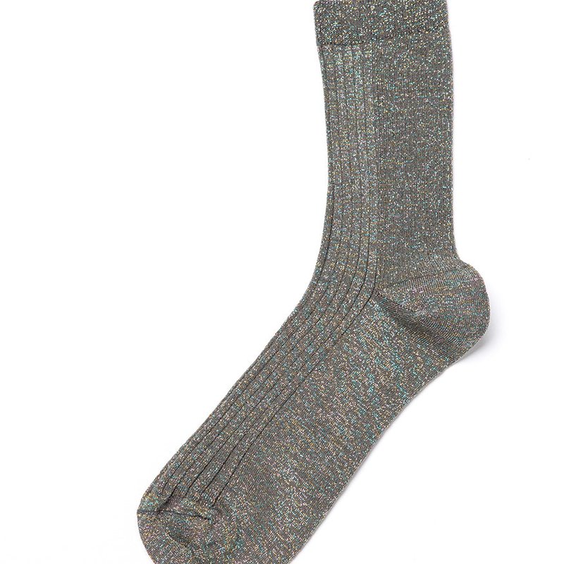 Shop Alto Milano Taupe Zoe Short Socks In Grey