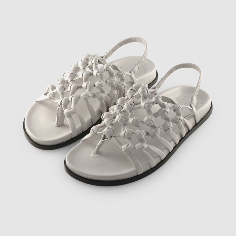 Alumnae Knotted Sandal On Footbed Chalk White Nappa