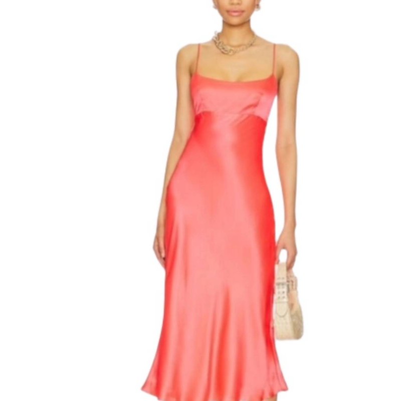 Shop Amanda Uprichard Breeze Silk Midi Dress In Pink