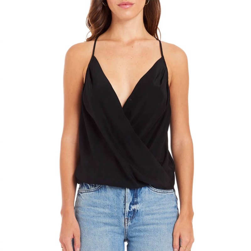 Shop Amanda Uprichard Crossover Silk Cami Top In Black