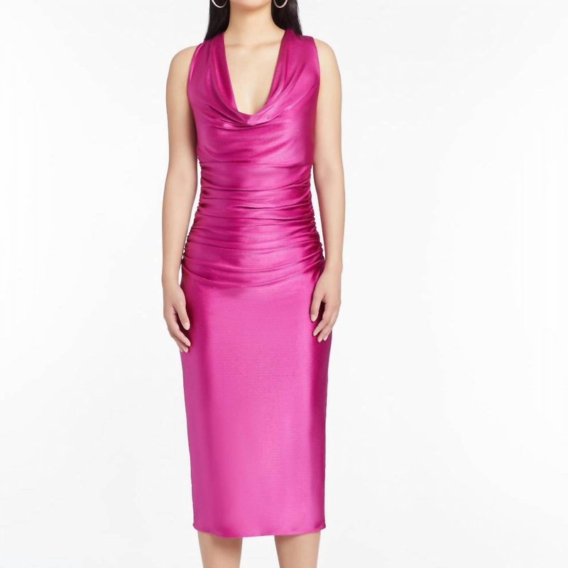 Shop Amanda Uprichard Kahlo Dress In Fuchsia In Pink