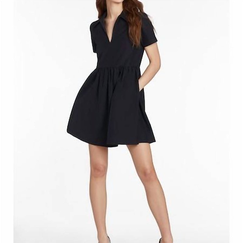 Shop Amanda Uprichard Short Sleeve Althea Dress In Black