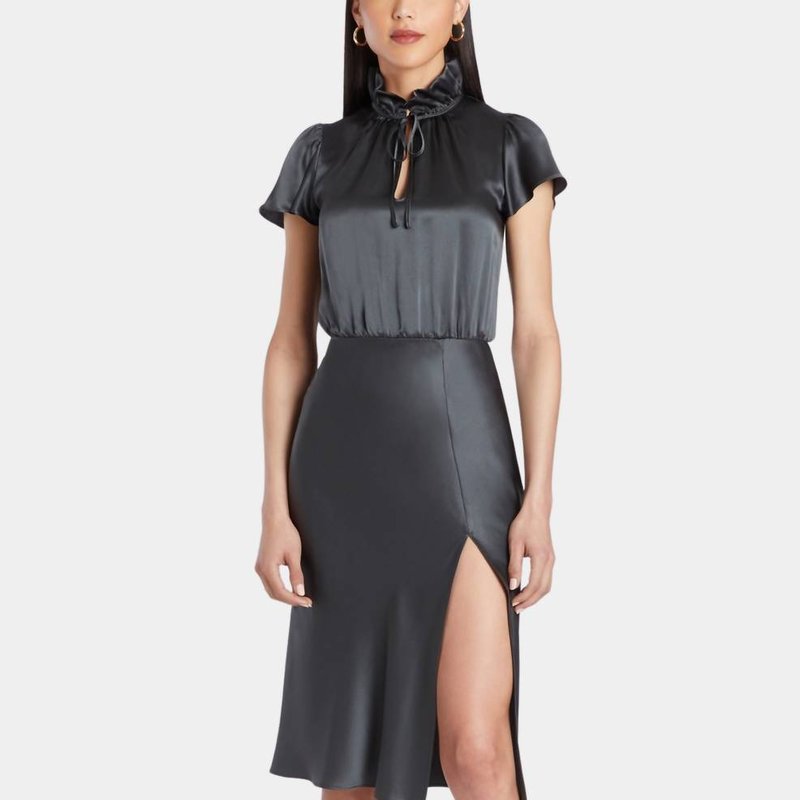 Shop Amanda Uprichard Vittoria Midi Dress In Black