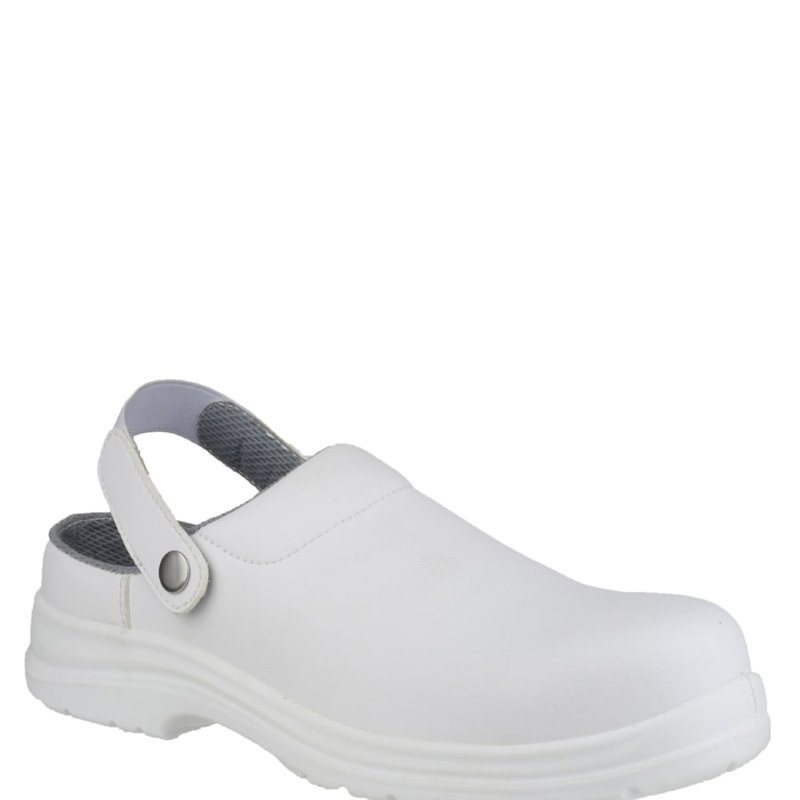 Amblers Fs512 Unisex White Clog Safety Shoes