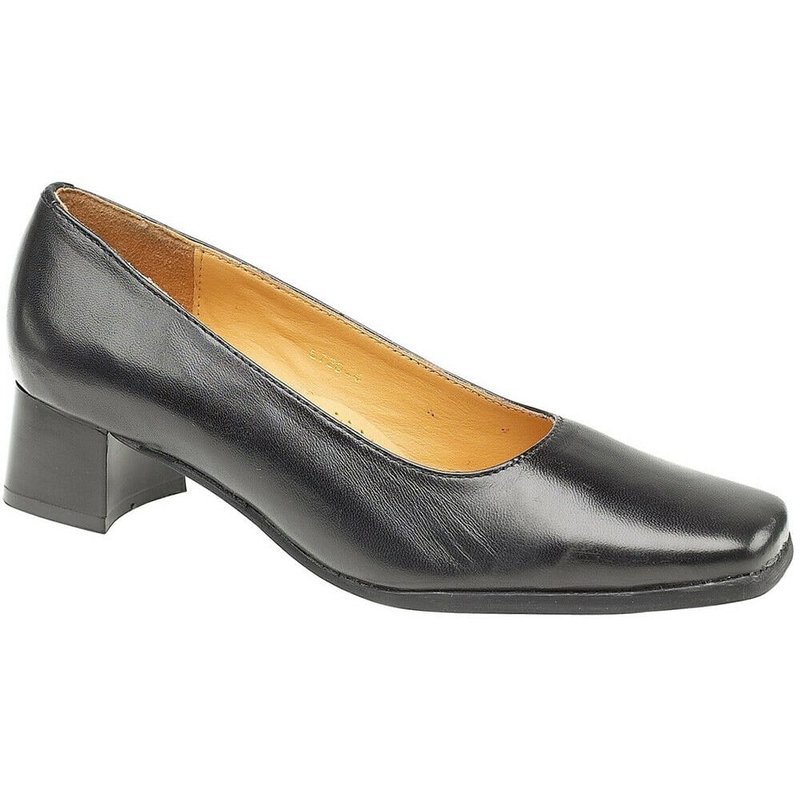 Amblers Walford Ladies Leather Court/womens Shoes In Black