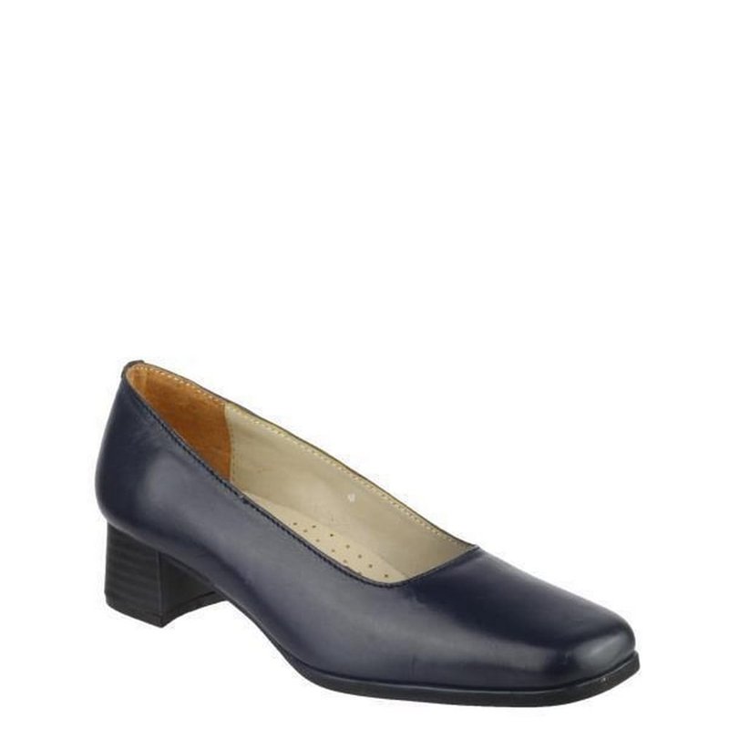 Amblers Walford Ladies Leather Court/womens Shoes In Blue