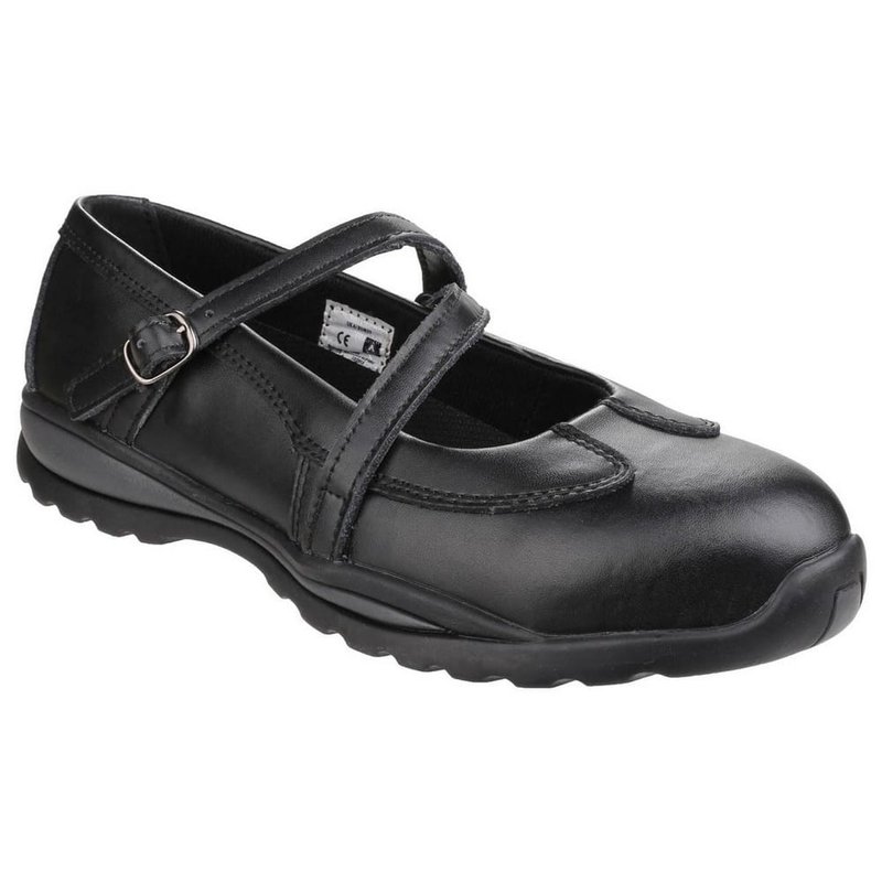 Amblers Womens/ladies 55 S1p Buckle Safety Shoes In Black