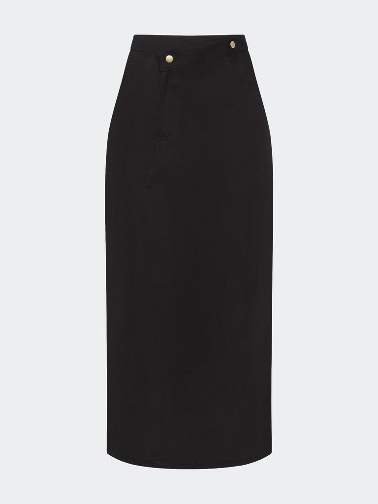 Jaser Denim Maxi Skirt - True Black - True Black