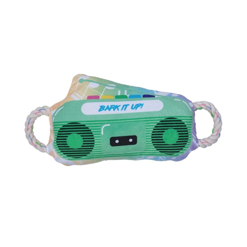 American Pet Supplies Boombox Crinkle And Squeaky Plush Dog Toy In Green
