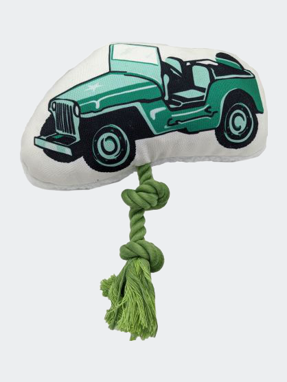 American Pet Supplies Military Jeep Plush Dog Toy In Green