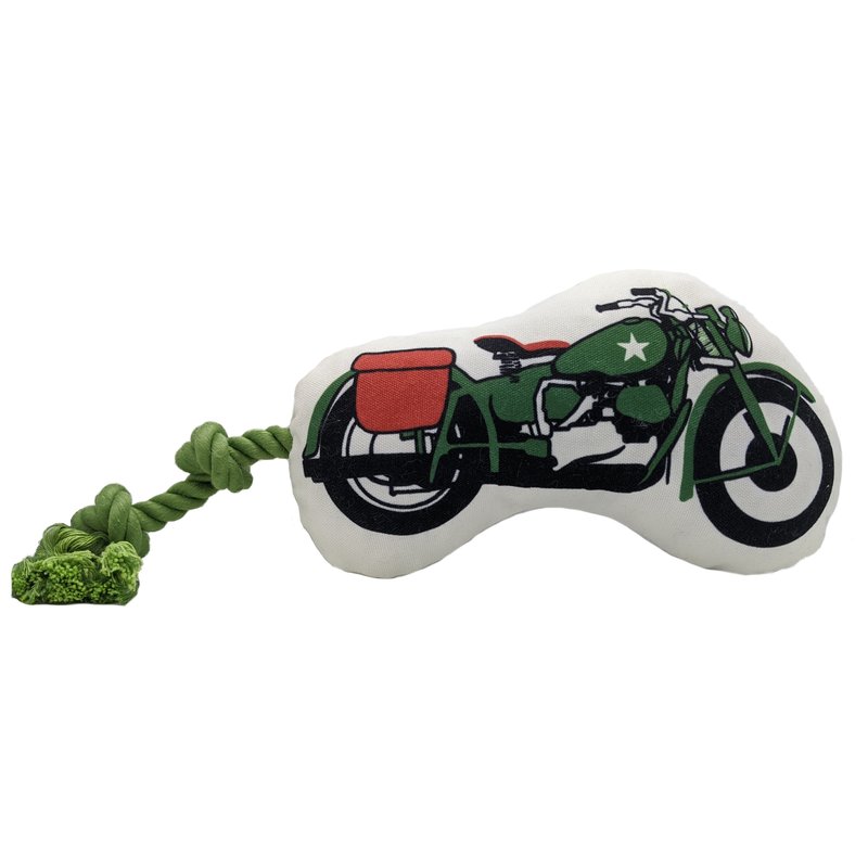 American Pet Supplies Military Motorcycle Plush Dog Toy In Green